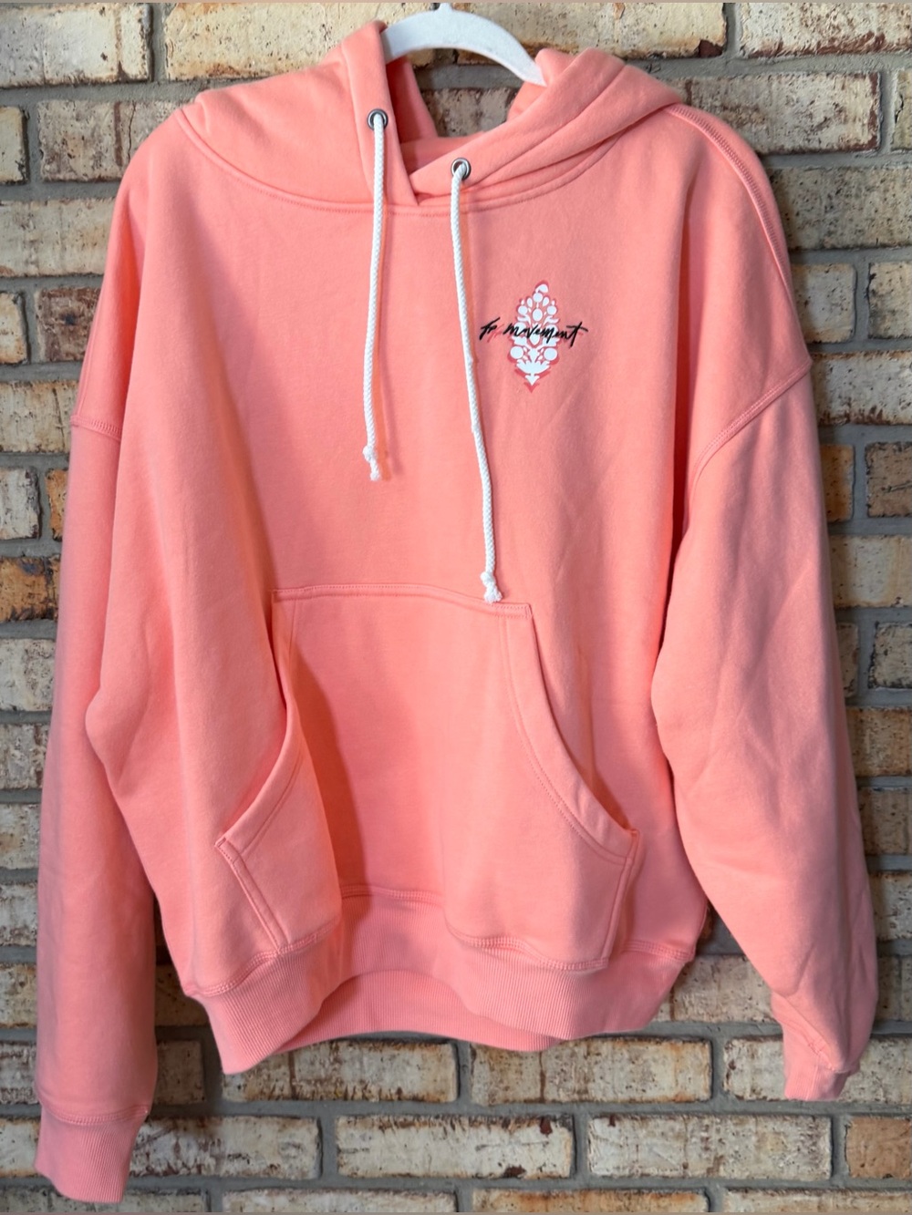 Free People coral hoodie S NWT